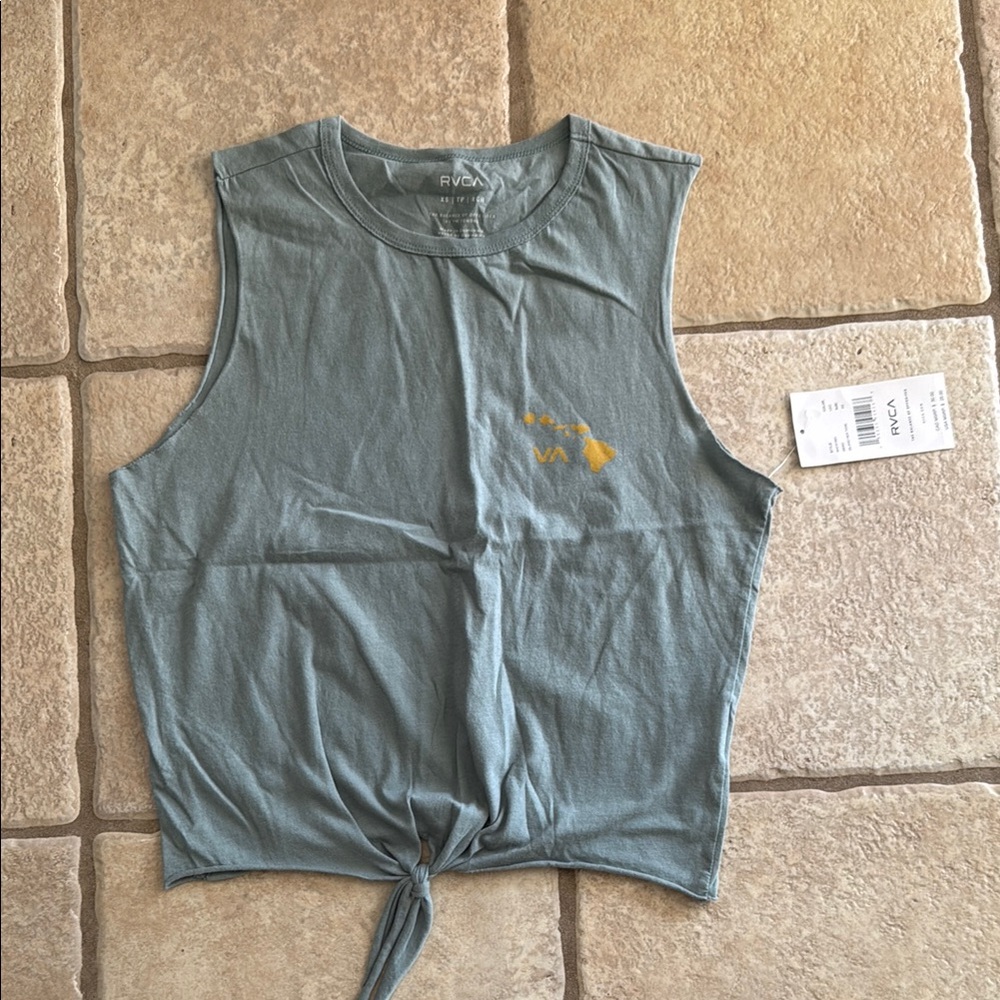 RVCA Women's Sleeveless Tie-Front Top - Blue